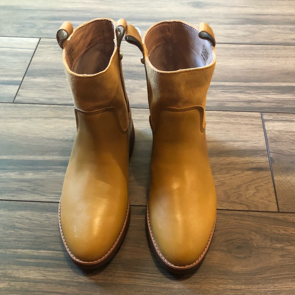 New Fitflop Signey Mixte Mustard Yellow Ankle Boots Y77-753 - Picture 5 of 7